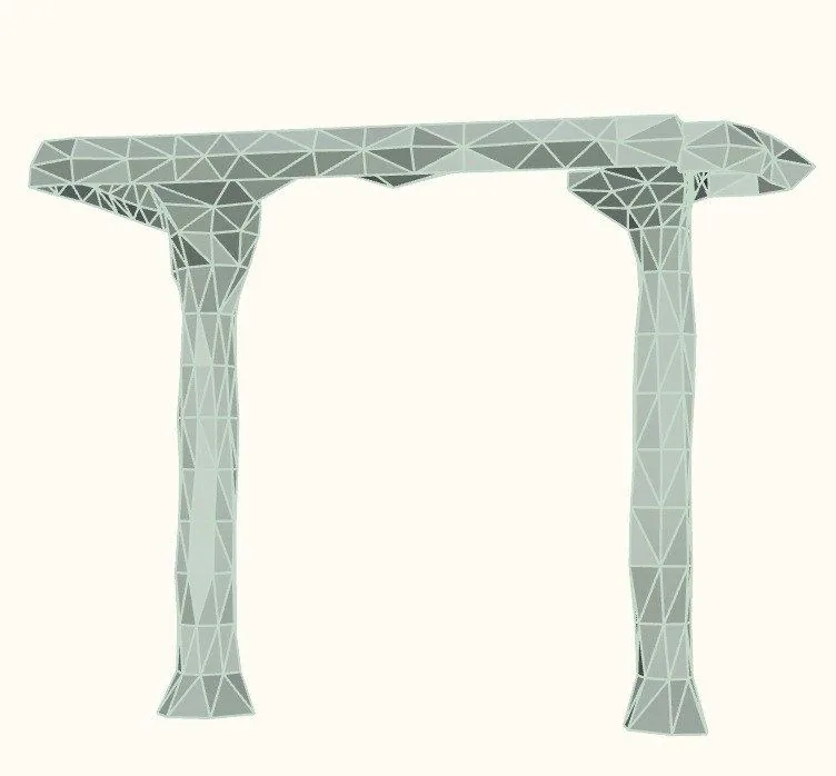 Finalized faceted model of the canopy and tree columns
